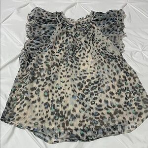 LOFT Multicolor Ruffle Sleeve Blouse